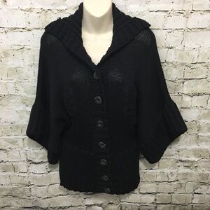Tracy Reese Black Wool Blend Cardigan Sweater